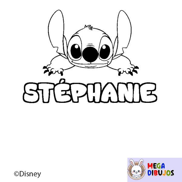Coloraci&oacute;n del nombre ST&Eacute;PHANIE - decorado Stitch