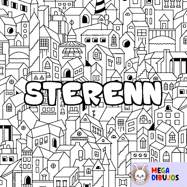 Coloraci&oacute;n del nombre STERENN - decorado ciudad