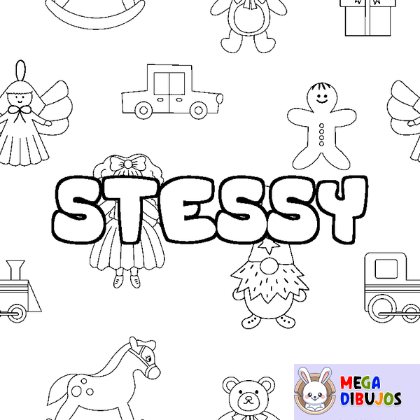 Coloraci&oacute;n del nombre STESSY - decorado juguetes