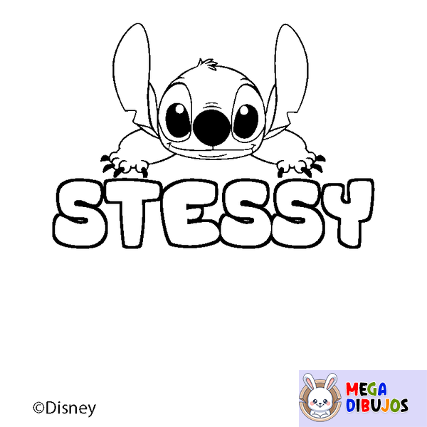 Coloraci&oacute;n del nombre STESSY - decorado Stitch