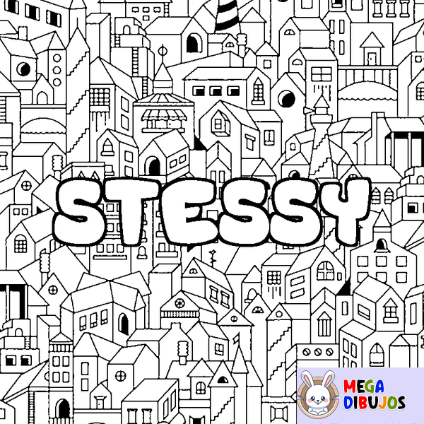 Coloraci&oacute;n del nombre STESSY - decorado ciudad