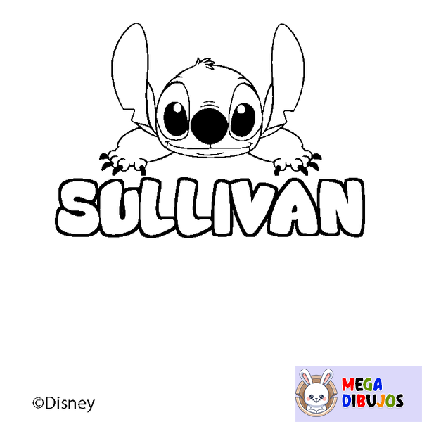 Coloraci&oacute;n del nombre SULLIVAN - decorado Stitch