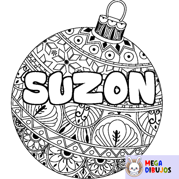 Coloraci&oacute;n del nombre SUZON - decorado bola de Navidad