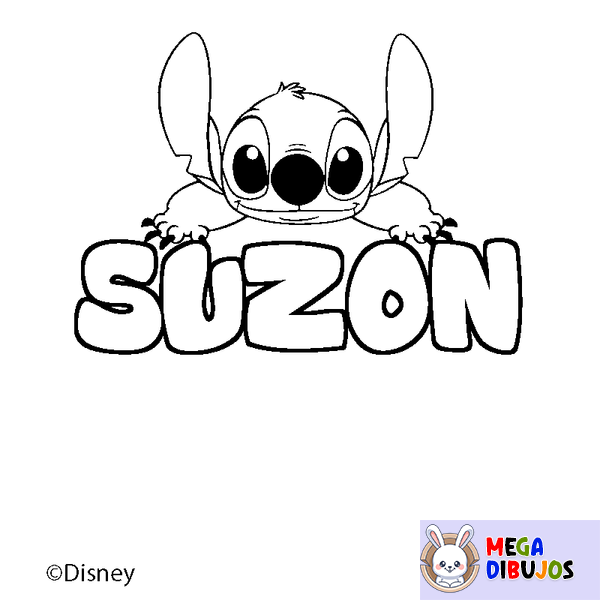 Coloraci&oacute;n del nombre SUZON - decorado Stitch
