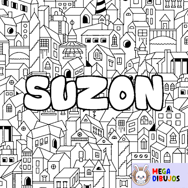 Coloraci&oacute;n del nombre SUZON - decorado ciudad