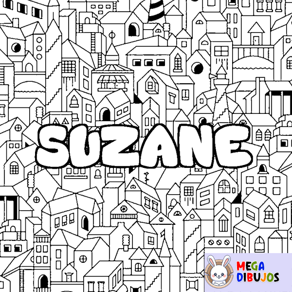 Coloraci&oacute;n del nombre SUZANE - decorado ciudad