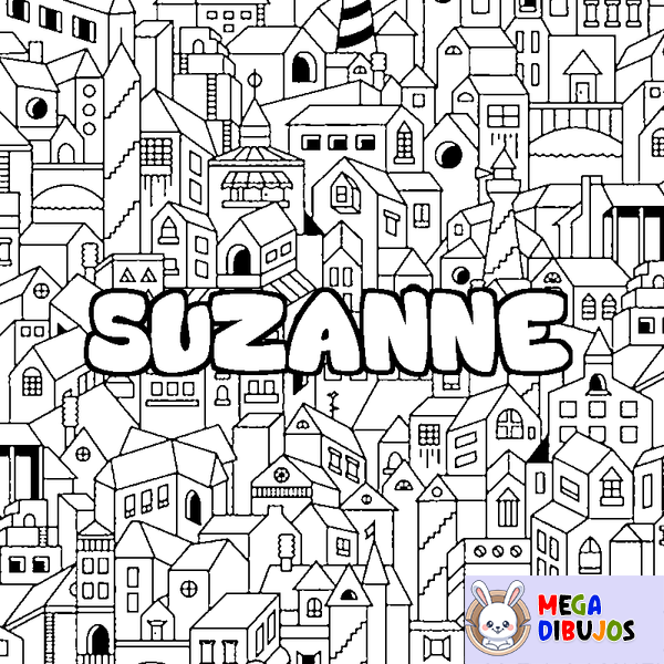 Coloraci&oacute;n del nombre SUZANNE - decorado ciudad