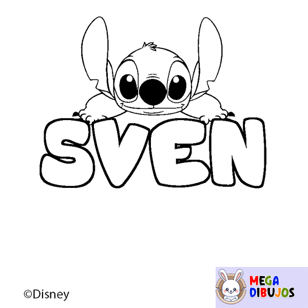 Coloraci&oacute;n del nombre SVEN - decorado Stitch