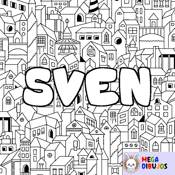 Coloraci&oacute;n del nombre SVEN - decorado ciudad