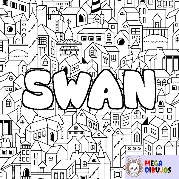 Coloraci&oacute;n del nombre SWAN - decorado ciudad