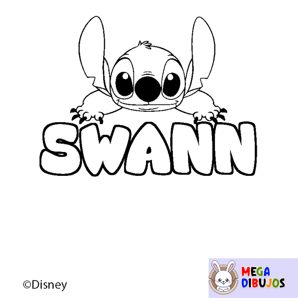 Coloraci&oacute;n del nombre SWANN - decorado Stitch
