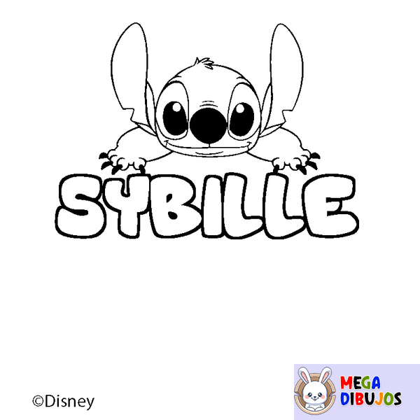 Coloraci&oacute;n del nombre SYBILLE - decorado Stitch