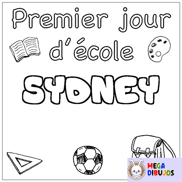 Coloraci&oacute;n del nombre SYDNEY - decorado primer d&iacute;a de escuela