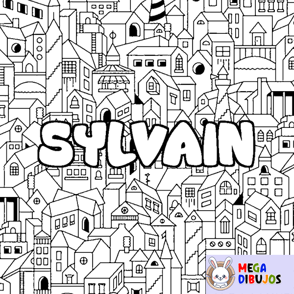 Coloraci&oacute;n del nombre SYLVAIN - decorado ciudad