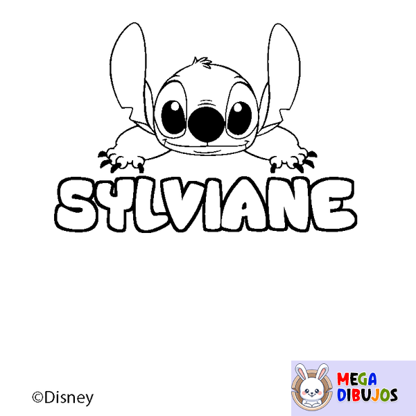 Coloraci&oacute;n del nombre SYLVIANE - decorado Stitch