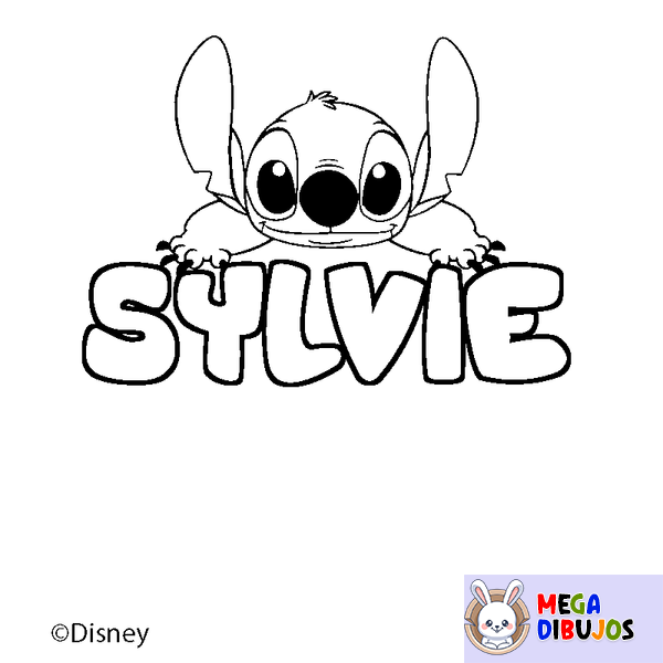 Coloraci&oacute;n del nombre SYLVIE - decorado Stitch