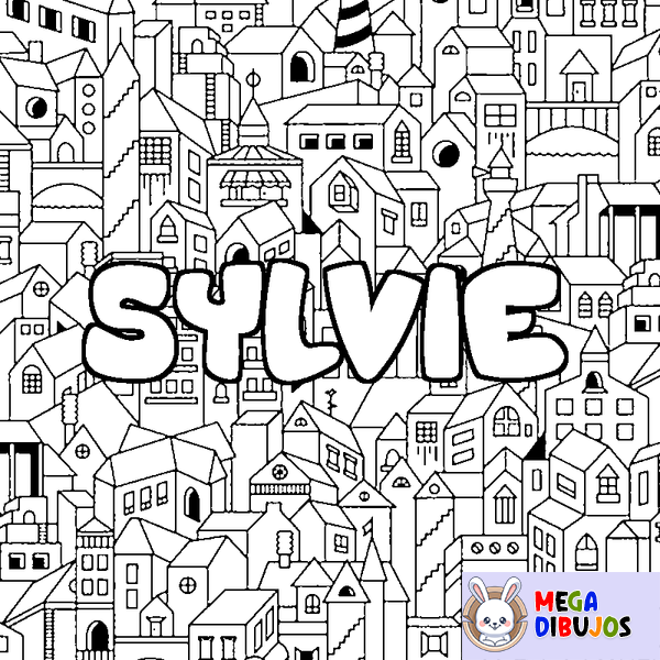 Coloraci&oacute;n del nombre SYLVIE - decorado ciudad