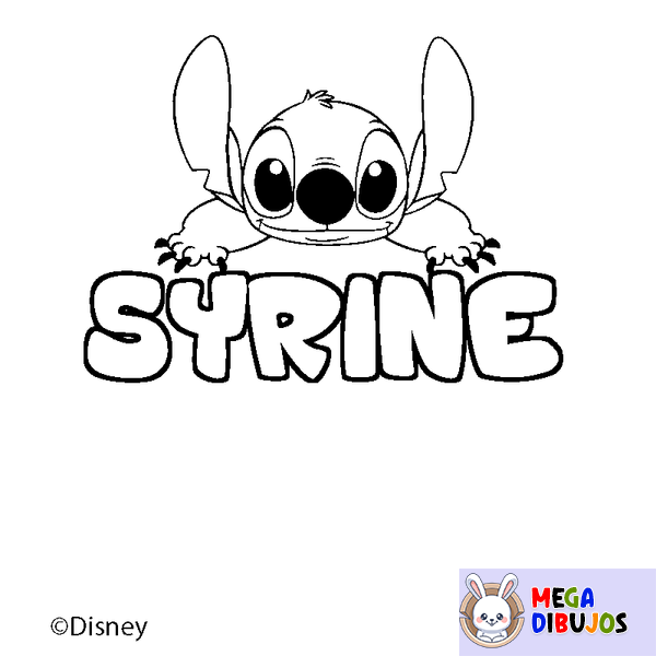 Coloraci&oacute;n del nombre SYRINE - decorado Stitch