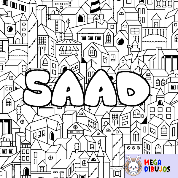 Coloraci&oacute;n del nombre SAAD - decorado ciudad