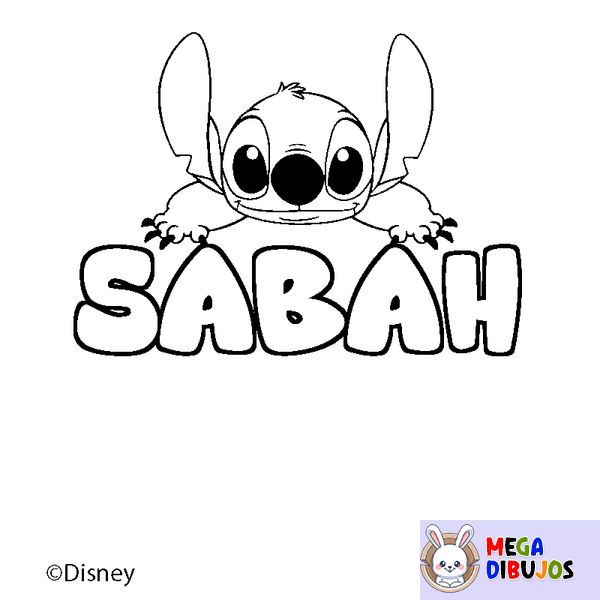 Coloraci&oacute;n del nombre SABAH - decorado Stitch