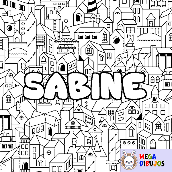 Coloraci&oacute;n del nombre SABINE - decorado ciudad