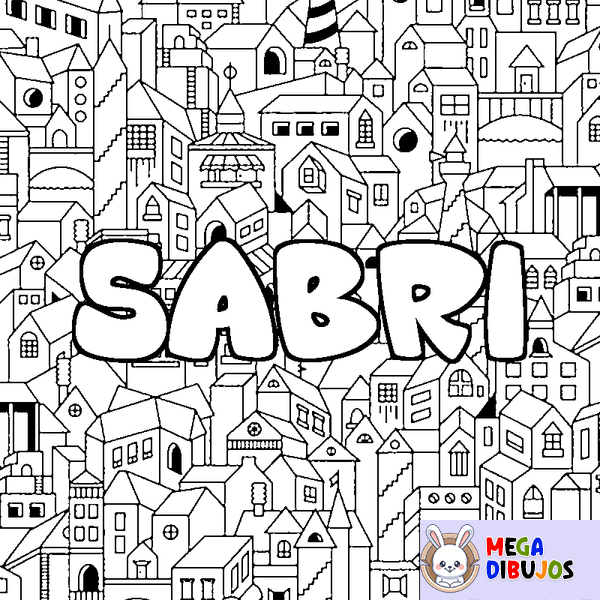 Coloraci&oacute;n del nombre SABRI - decorado ciudad