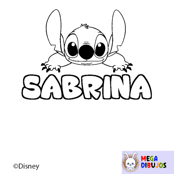 Coloraci&oacute;n del nombre SABRINA - decorado Stitch