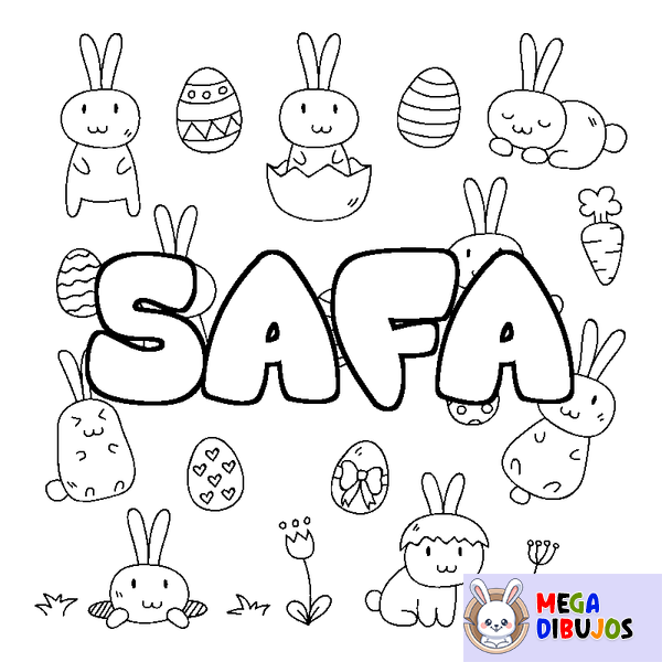 Coloraci&oacute;n del nombre SAFA - decorado Pascua
