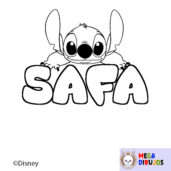 Coloraci&oacute;n del nombre SAFA - decorado Stitch