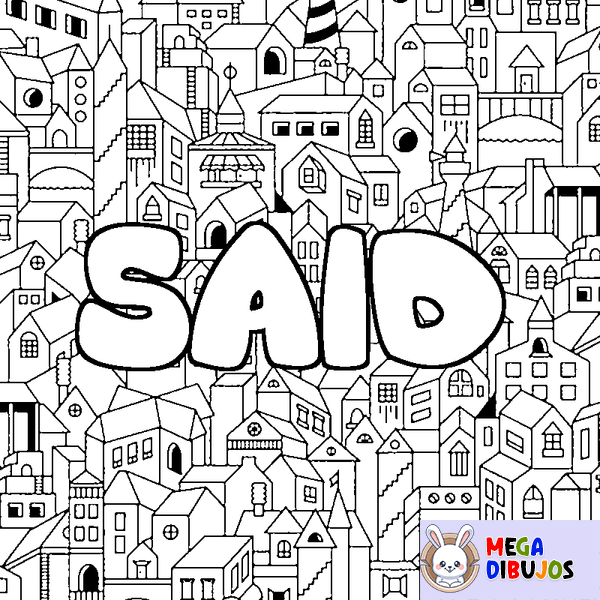 Coloraci&oacute;n del nombre SAID - decorado ciudad