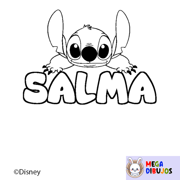 Coloraci&oacute;n del nombre SALMA - decorado Stitch