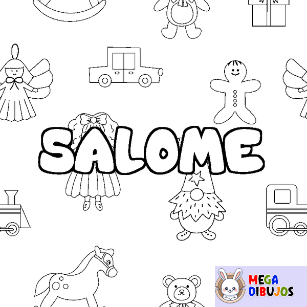 Coloraci&oacute;n del nombre SALOME - decorado juguetes
