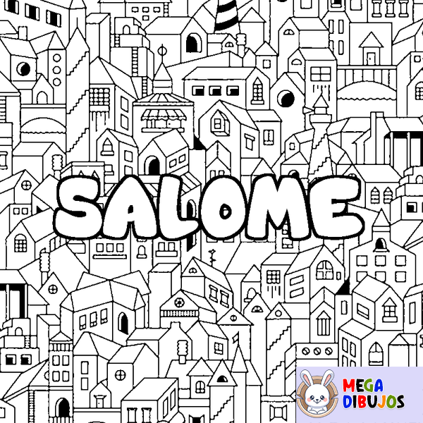 Coloraci&oacute;n del nombre SALOME - decorado ciudad