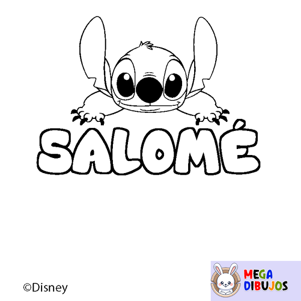 Coloraci&oacute;n del nombre SALOM&Eacute; - decorado Stitch