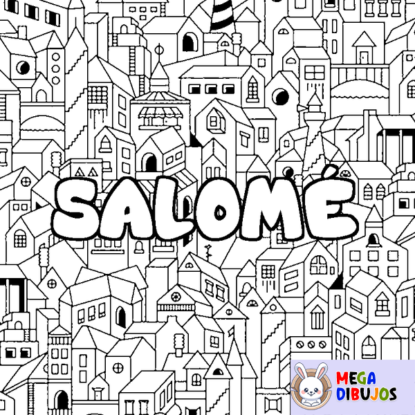 Coloraci&oacute;n del nombre SALOM&Eacute; - decorado ciudad