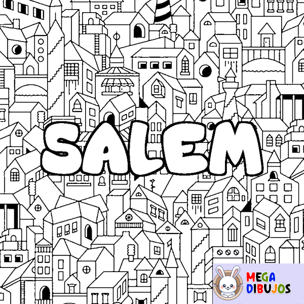 Coloraci&oacute;n del nombre SALEM - decorado ciudad