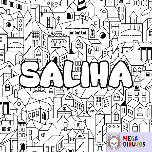 Coloraci&oacute;n del nombre SALIHA - decorado ciudad