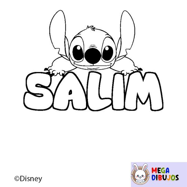 Coloraci&oacute;n del nombre SALIM - decorado Stitch
