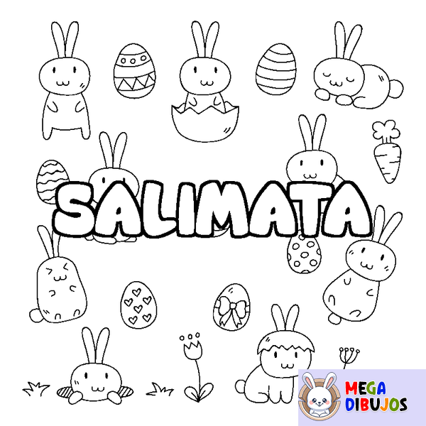 Coloraci&oacute;n del nombre SALIMATA - decorado Pascua