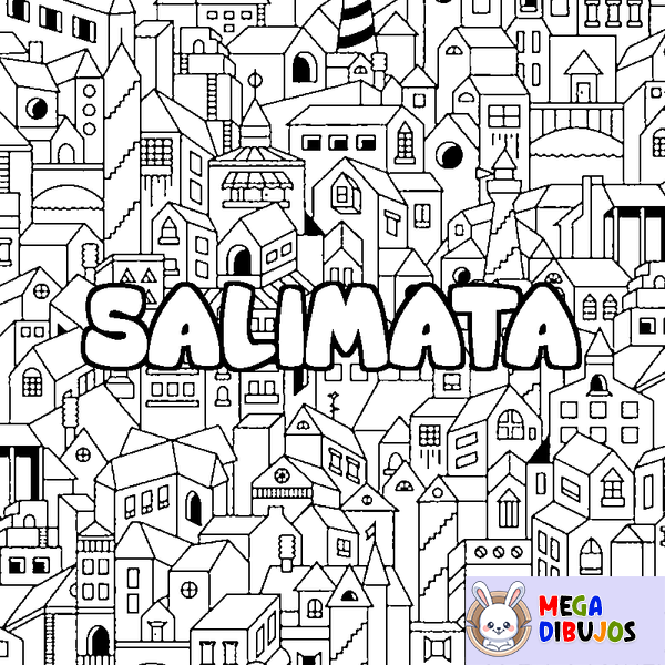 Coloraci&oacute;n del nombre SALIMATA - decorado ciudad