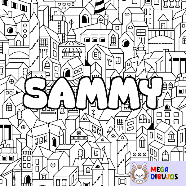 Coloraci&oacute;n del nombre SAMMY - decorado ciudad