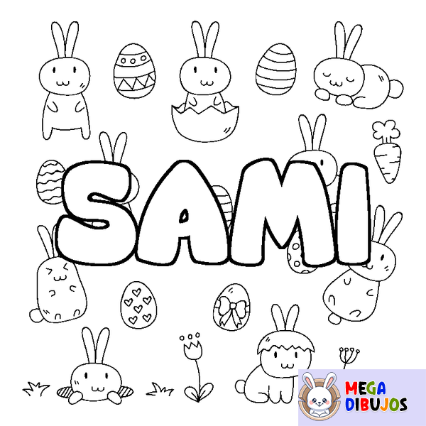 Coloraci&oacute;n del nombre SAMI - decorado Pascua