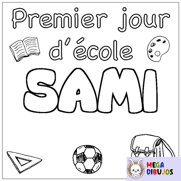 Coloraci&oacute;n del nombre SAMI - decorado primer d&iacute;a de escuela