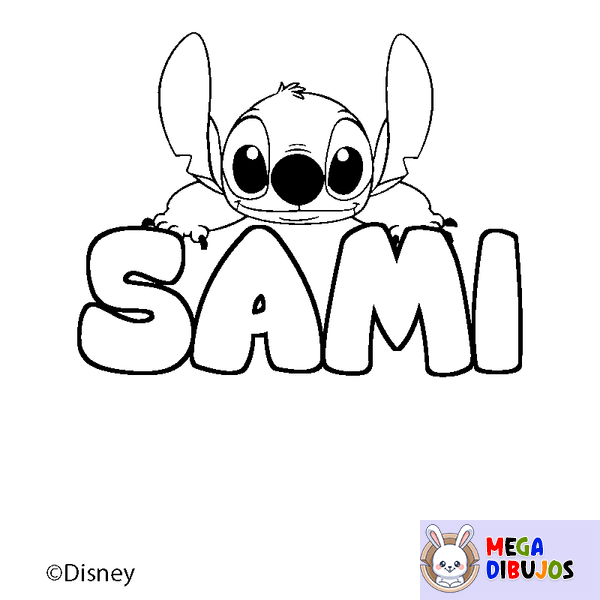 Coloraci&oacute;n del nombre SAMI - decorado Stitch