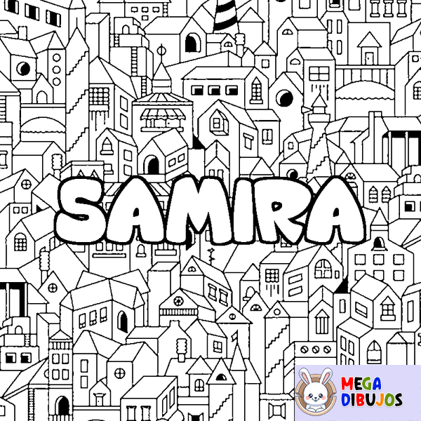 Coloraci&oacute;n del nombre SAMIRA - decorado ciudad