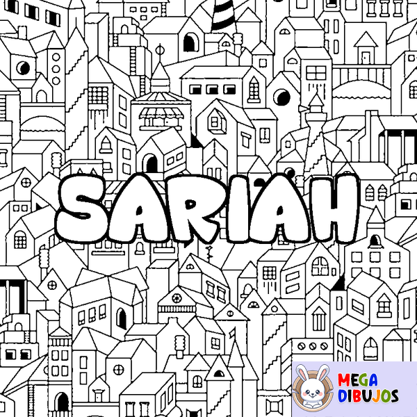 Coloraci&oacute;n del nombre SARIAH - decorado ciudad