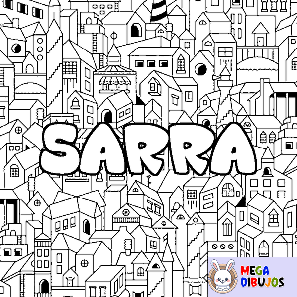 Coloraci&oacute;n del nombre SARRA - decorado ciudad