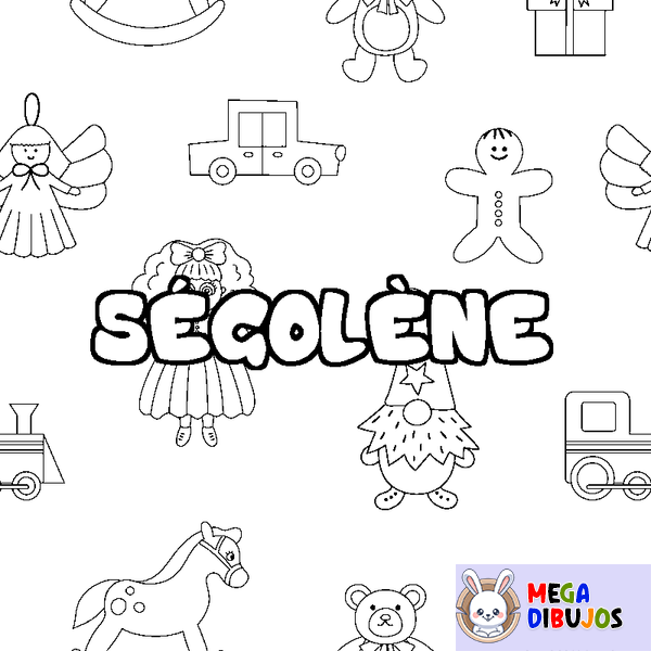 Coloraci&oacute;n del nombre S&Eacute;GOL&Egrave;NE - decorado juguetes