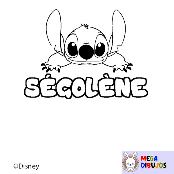 Coloraci&oacute;n del nombre S&Eacute;GOL&Egrave;NE - decorado Stitch