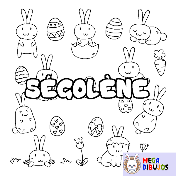 Coloraci&oacute;n del nombre S&Eacute;GOL&Egrave;NE - decorado Pascua